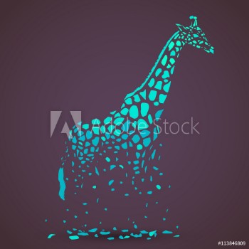 Picture of Vector giraffe silhouette abstract animal illustration Safari giraffe can be used for background card print materials